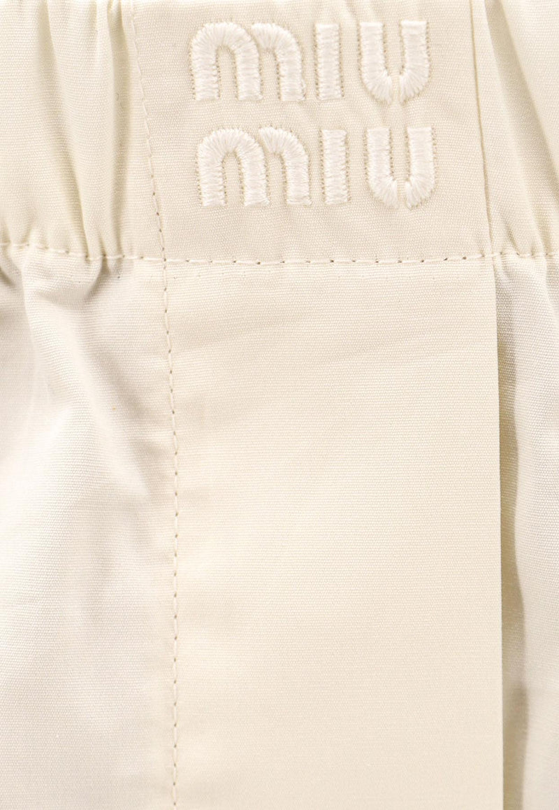 Miu Miu Logo Embroidered Shorts Beige SP9429SOOO10RG_F0304_Beige_29850867