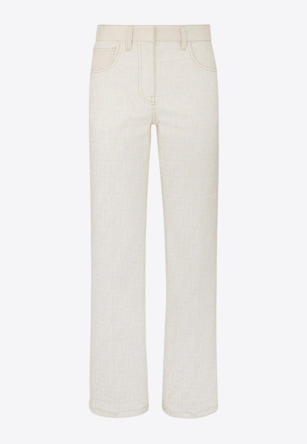 Fendi FF Straight-Leg Jeans White FLP855AT21_F08QQ_White_29853730