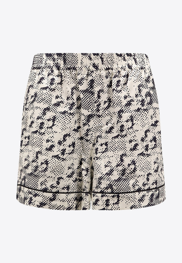 Tory Burch Pixelated Logo Print Shorts Beige 167763_113_Black_29847126