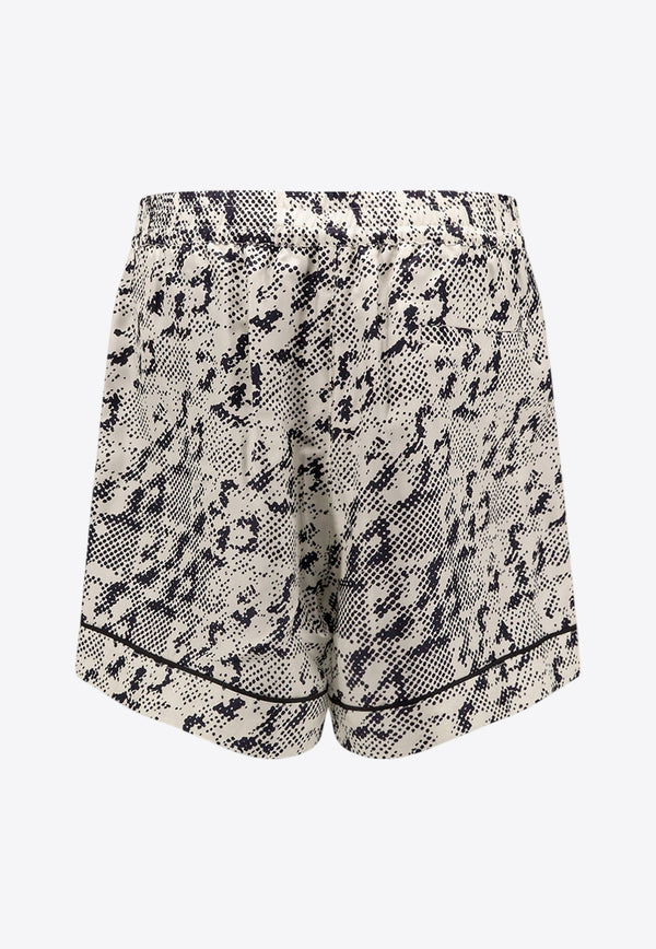 Tory Burch Pixelated Logo Print Shorts Beige 167763_113_Black_29847126
