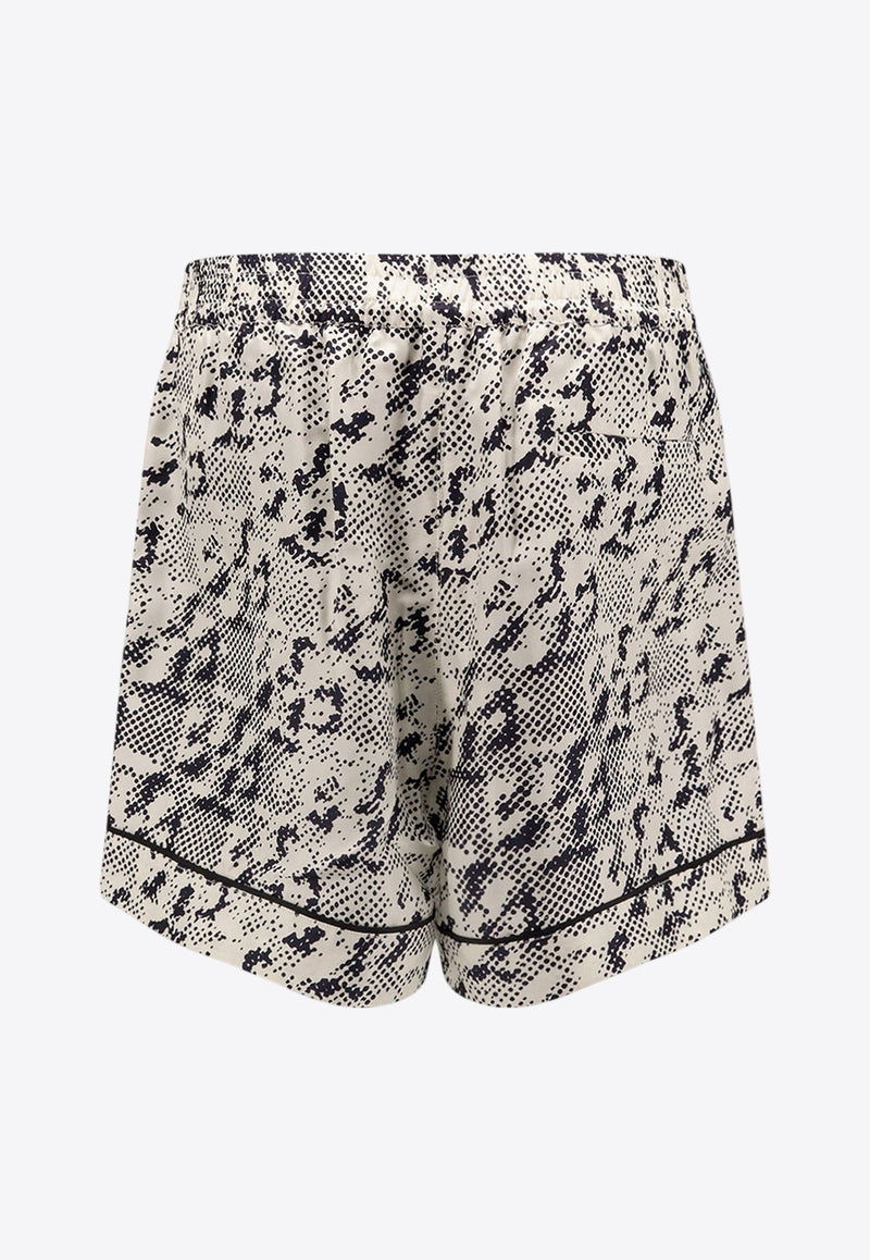 Tory Burch Pixelated Logo Print Shorts Beige 167763_113_Black_29847126
