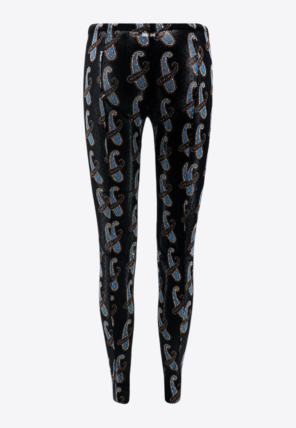 Etro Paisley Print Leggings Black 118655253_0001_MultiColour_29843609
