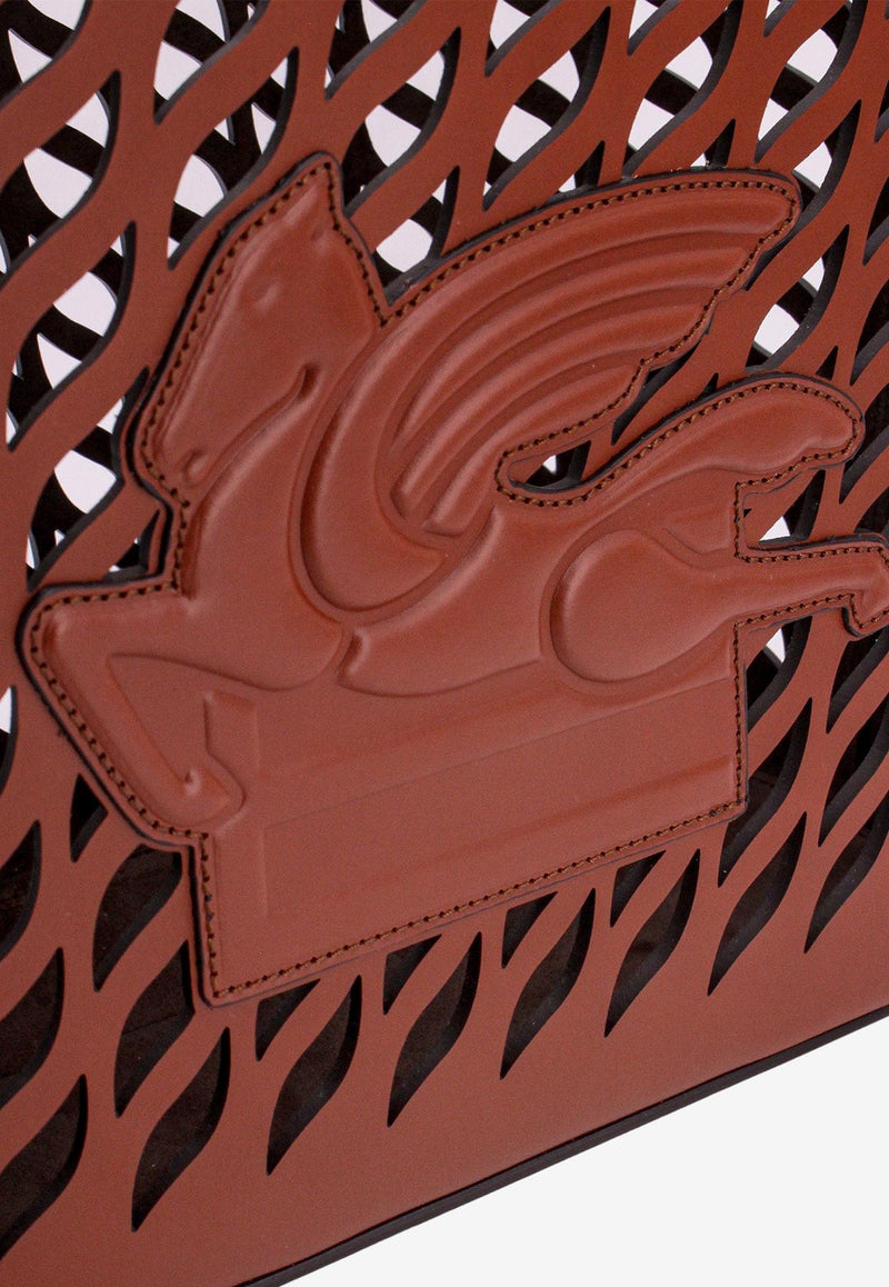 Etro Pegaso Perforated Leather Top Handle Bag  Brown 1P0532211_0101_Brown_29846036