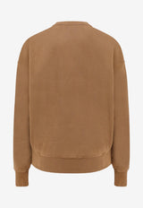 Saint Laurent Logo Tag Crewneck Sweatshirt Brown 807761Y36SV_2298_Brown_29850075