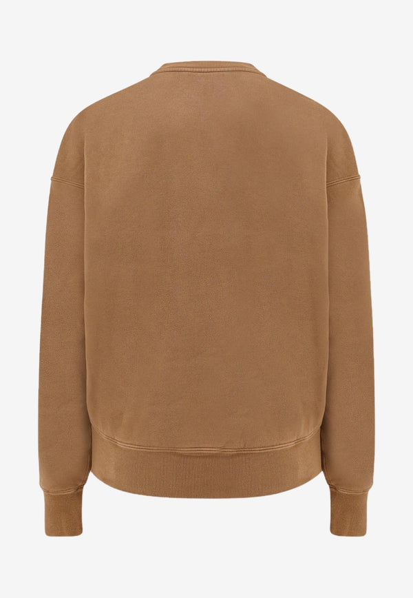 Saint Laurent Logo Tag Crewneck Sweatshirt Brown 807761Y36SV_2298_Brown_29850075