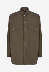 Fendi Oversized Long-Sleeved Shirt Green FW1319ASCH_F03NT_Green_29850816