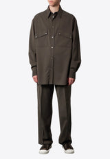 Fendi Oversized Long-Sleeved Shirt Green FW1319ASCH_F03NT_Green_29850816