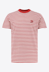 Golden Goose DB Logo Embroidered Striped T-shirt Red GMP02168P001880_11458_Red_29857322