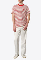 Golden Goose DB Logo Embroidered Striped T-shirt Red GMP02168P001880_11458_Red_29857322