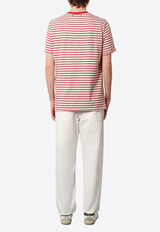 Golden Goose DB Logo Embroidered Striped T-shirt Red GMP02168P001880_11458_Red_29857322