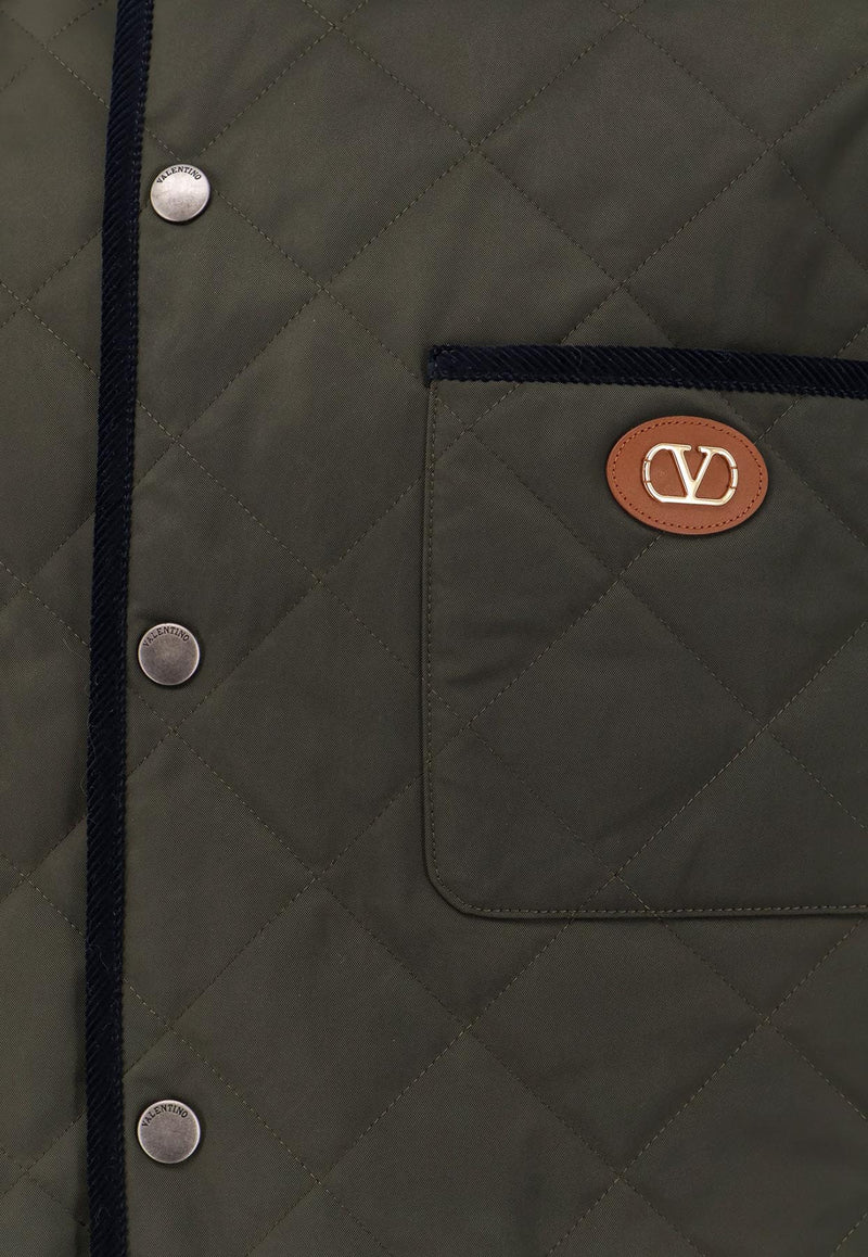 Valentino VLogo Patch Quilted Jacket Olive 7V3CJK95CKVAPF_Verde olive_29841159