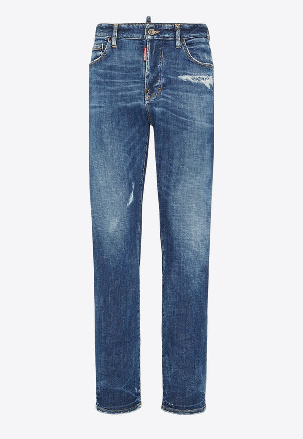 Dsquared2 Ripped Straight-Leg Jeans Blue S74LB1728S30872470_Blue_29843983