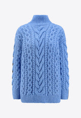 Stella McCartney Two-Tone Cable Knit Sweater Blue 6K08373S2516_8490_Blue_29845163