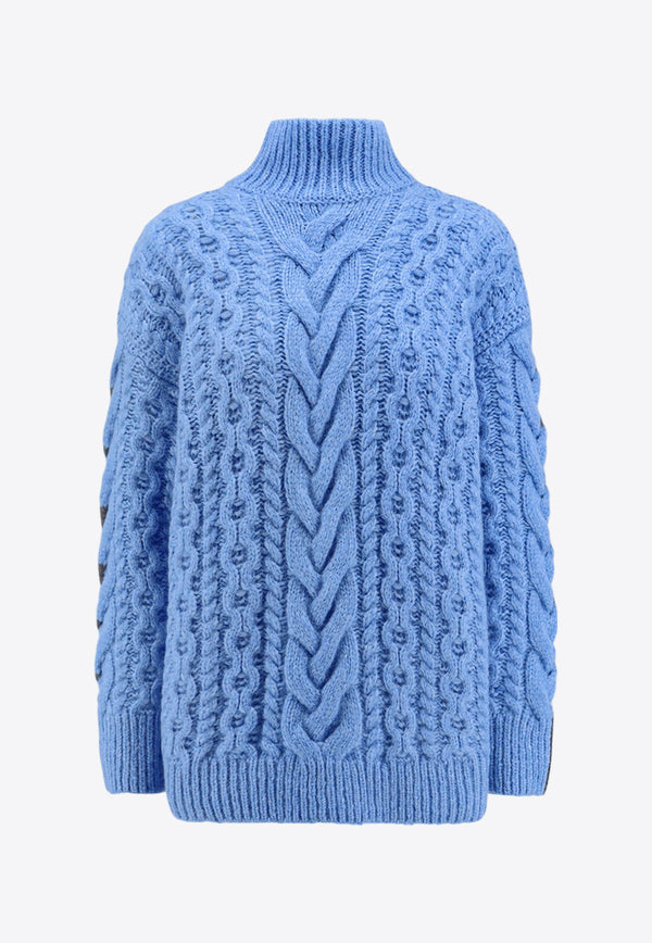 Stella McCartney Two-Tone Cable Knit Sweater Blue 6K08373S2516_8490_Blue_29845163