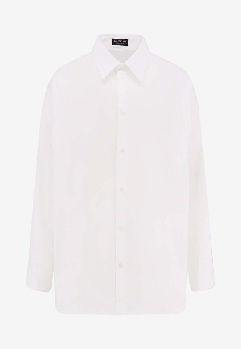 Balenciaga Logo Embroidered Buttoned Shirt White 814008TNM60_9000_White_29839797