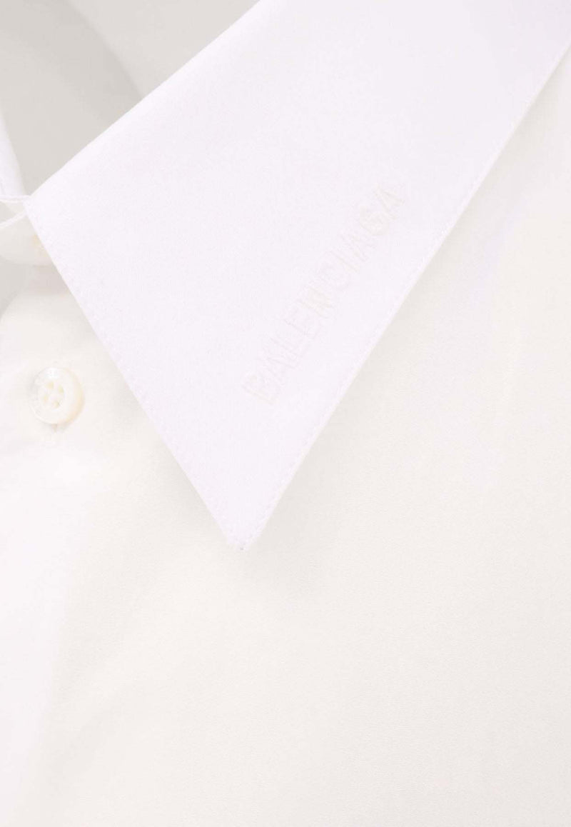Balenciaga Logo Embroidered Buttoned Shirt White 814008TNM60_9000_White_29839797