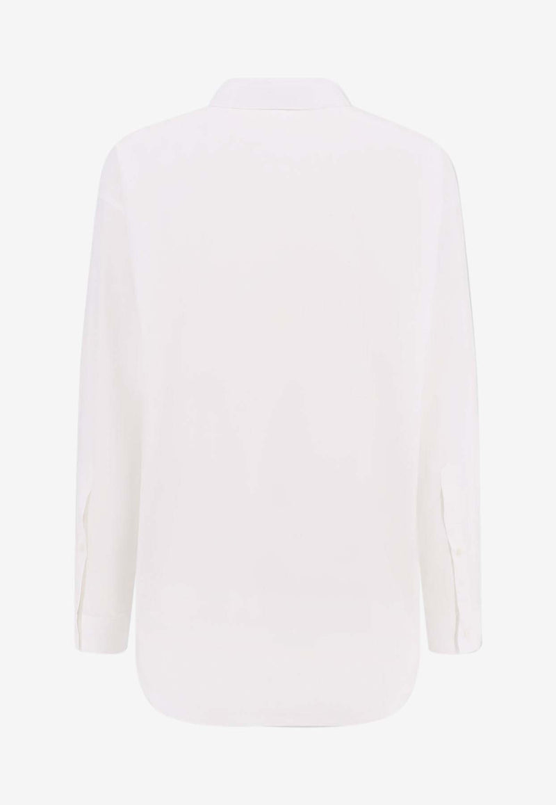 Balenciaga Logo Embroidered Buttoned Shirt White 814008TNM60_9000_White_29839797