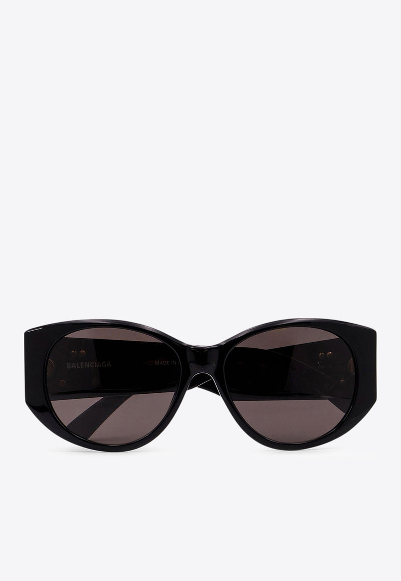 Balenciaga BB Logo Nano Oval Sunglasses Gray 832110T0039_1000_Black_29842689