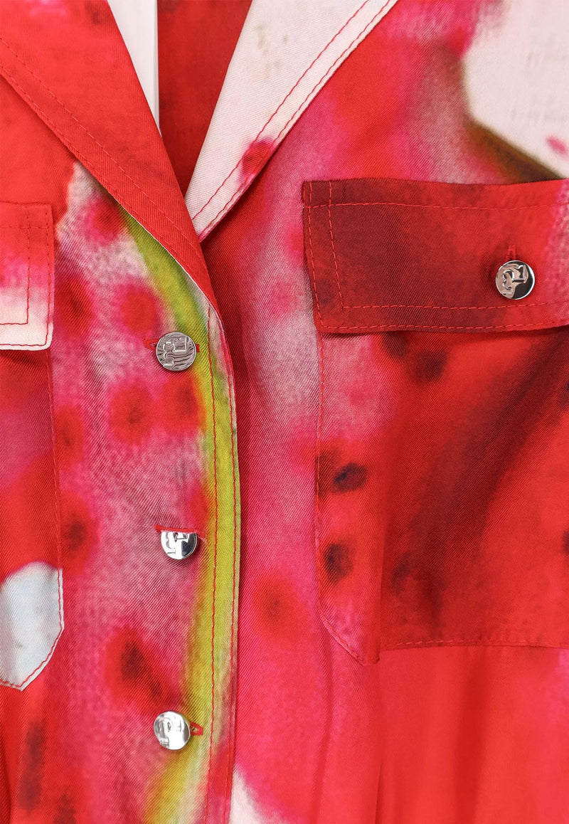 Tory Burch Printed Silk Midi Dress Multicolor 159728651_Pink lily_29844652