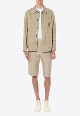 Ferragamo Logo Patch Button-Up Jacket Beige 143832771558_SAND_Beige_29842638