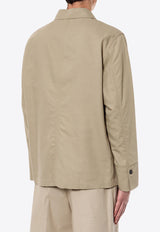 Ferragamo Logo Patch Button-Up Jacket Beige 143832771558_SAND_Beige_29842638