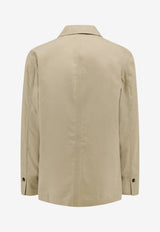 Ferragamo Logo Patch Button-Up Jacket Beige 143832771558_SAND_Beige_29842638