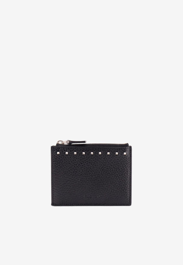 Valentino Rockstud Leather Cardholder Black 6Y2P0V19PDX_0NO_Black_29839637
