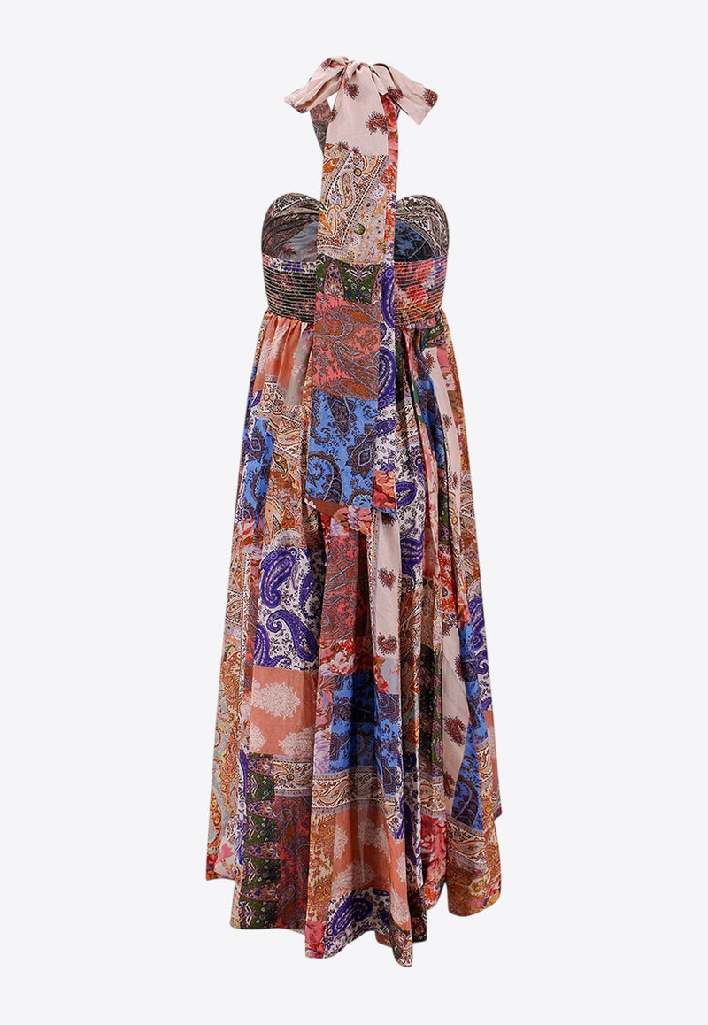 Zimmermann Devi Paisley Print Halterneck Midi Silk Dress Multicolor 7114DSS231_PTPS_MultiColour_29847665