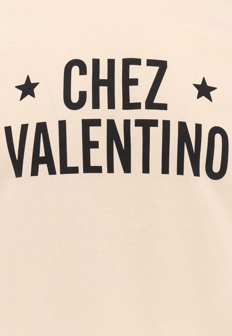Valentino Chez Logo T-shirt Beige 7V3MG17DAYCQT3_Burro/nero_29841732