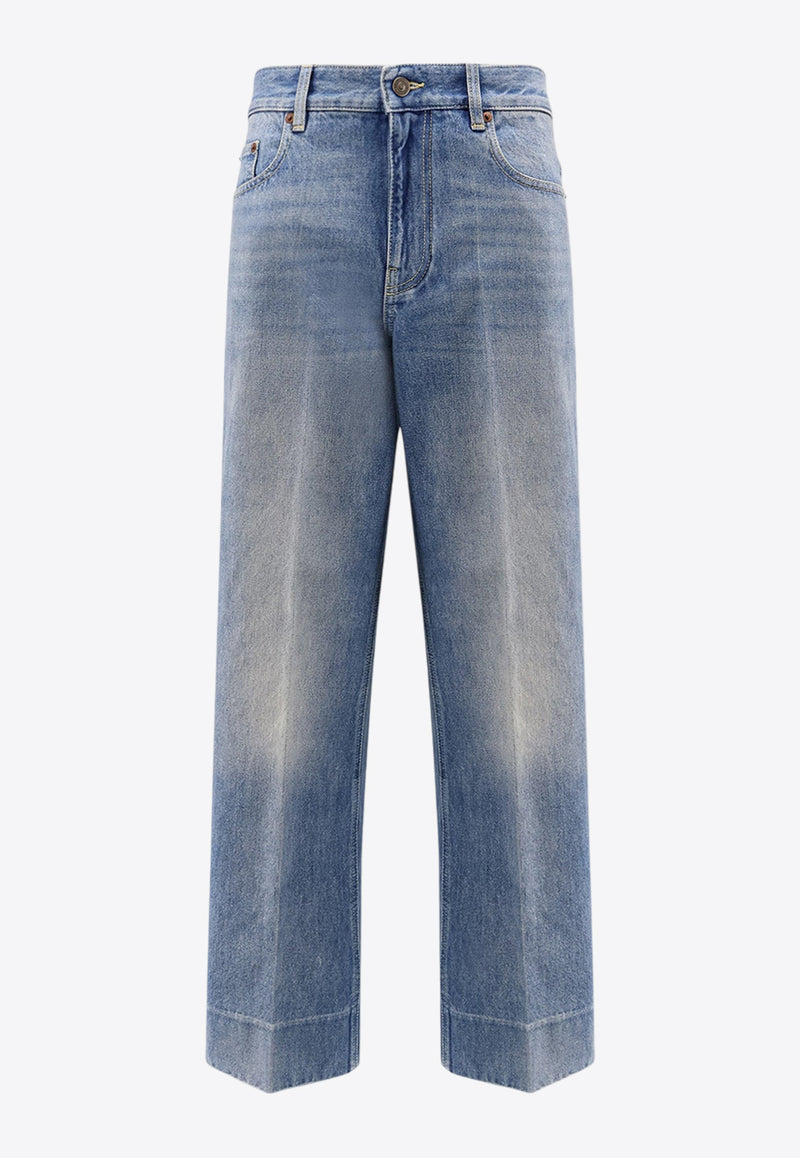 Valentino Chez Logo Patch Straight-Leg Jeans Denim 7B3DD20G9HC558_Medium blue denim_29840135