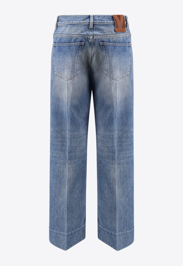 Valentino Chez Logo Patch Straight-Leg Jeans Denim 7B3DD20G9HC558_Medium blue denim_29840135