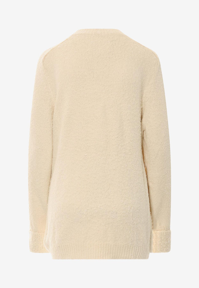 Maison Margiela Knitted V-neck Cardigan Cream SI0GP0002S17664_101_White_29841835