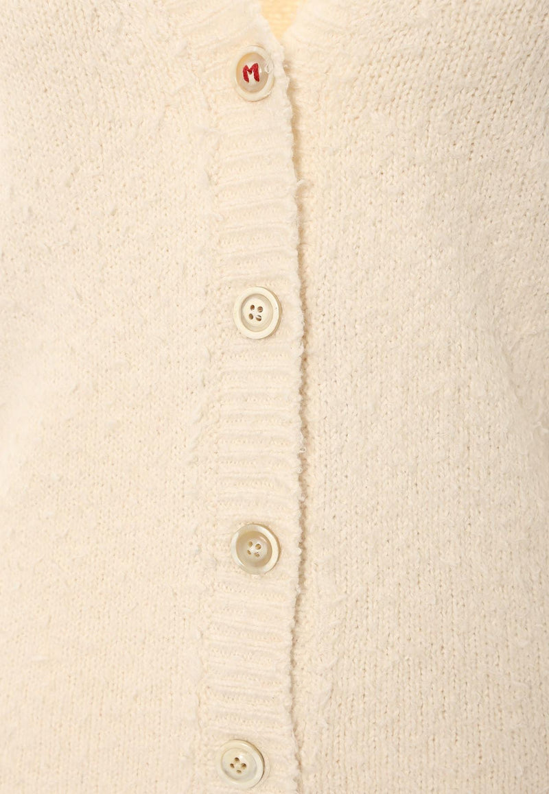 Maison Margiela Knitted V-neck Cardigan Cream SI0GP0002S17664_101_White_29841835