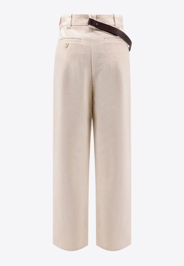 PINKO Logo Embroidered Wide-Leg Jeans Beige 105071A2JP_C21_Beige_29842530