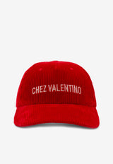 Valentino Chez Logo Corduroy Baseball Cap Red 7Y2HDA41TQJRHM_ROSSO/BURRO_29840454