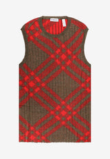 Burberry Wool and Mohair Checked Sweater Red 8093576_C1205_Red_29844872