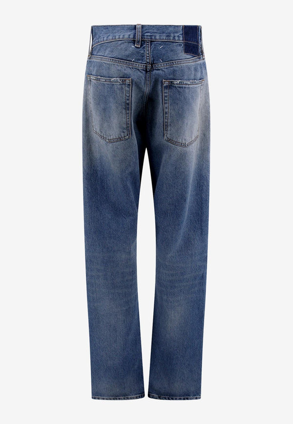Maison Margiela Frayed Jeans with Signature-Stitches Blue S29LA0094S30561_984_Blue_29845850
