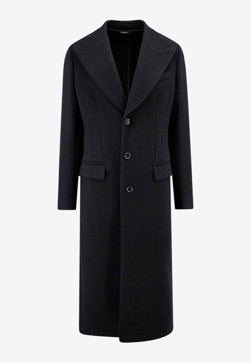 Dolce & Gabbana Wool-Blend Single-Breasted Coat Black G040VTHU7QV_N0000_Black_29846346