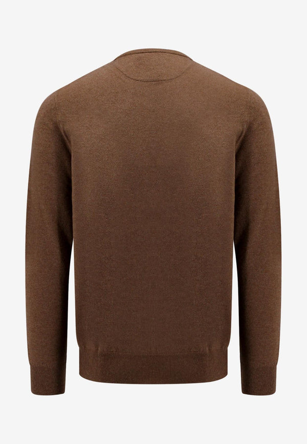 Polo Ralph Lauren Logo Embroidered Wool Sweater Brown 710876714_012_Brown_29840371