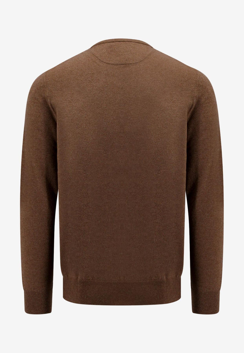 Polo Ralph Lauren Logo Embroidered Wool Sweater Brown 710876714_012_Brown_29840371