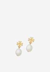 Tory Burch T-Monogram Pearl Drop Earrings Gold 65156709_Tory Gold / Ivory_29840555