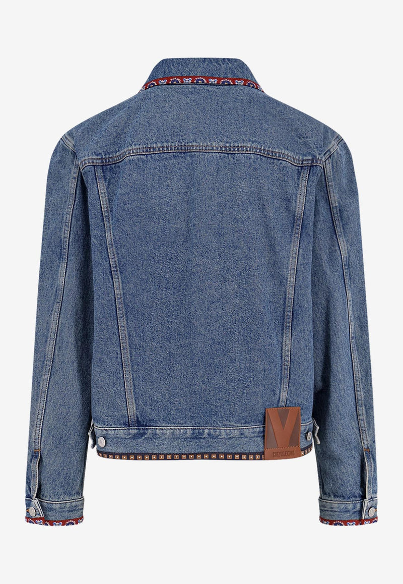 Valentino Embroidered Denim Jacket Blue 7V3DC04QB0W558_Medium blue denim_29843082