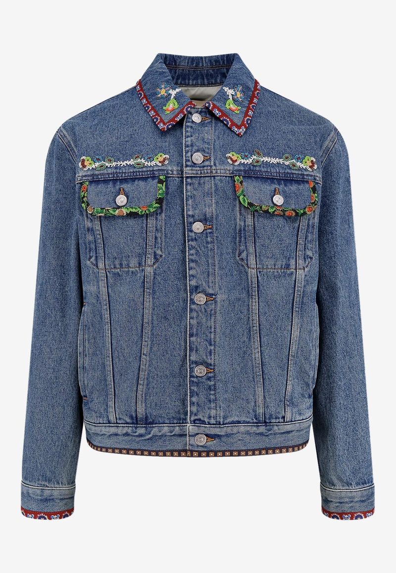 Valentino Embroidered Denim Jacket Blue 7V3DC04QB0W558_Medium blue denim_29843082
