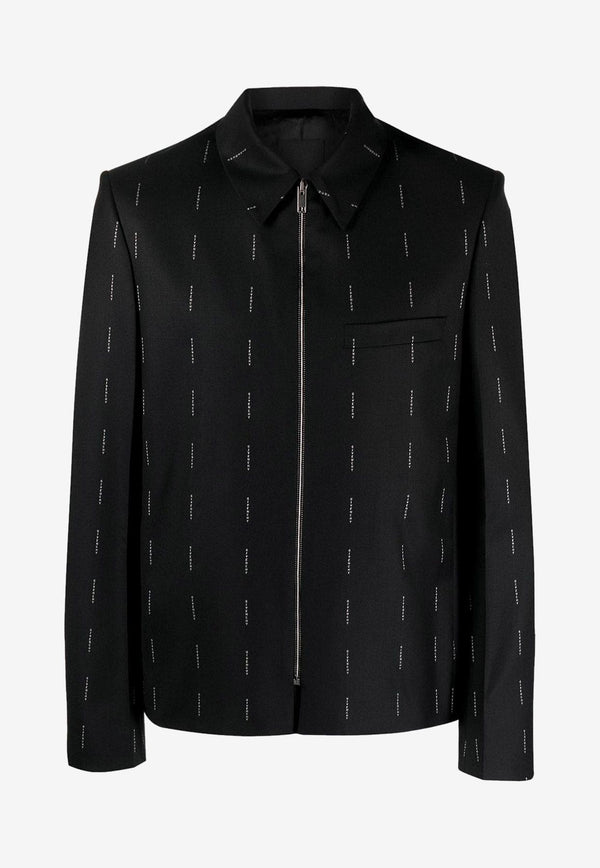 Givenchy Logo Jacquard Zip-Up Jacket Black BM30DZ14UW_001_Black_29846297