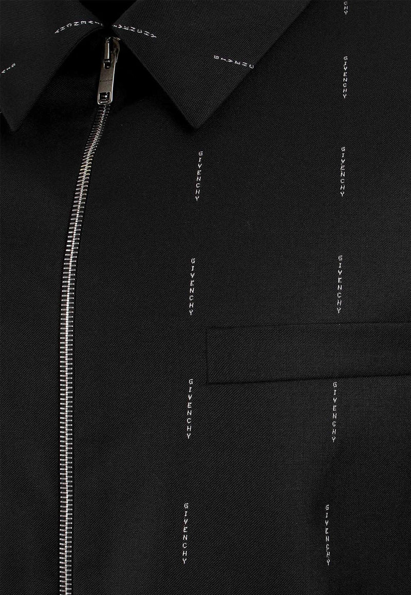 Givenchy Logo Jacquard Zip-Up Jacket Black BM30DZ14UW_001_Black_29846297