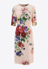 Dolce & Gabbana Floral Print Satin Midi Dress Pink F6EAJTFSIB5_H25PR_Pink_29847223