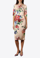 Dolce & Gabbana Floral Print Satin Midi Dress Pink F6EAJTFSIB5_H25PR_Pink_29847223