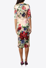 Dolce & Gabbana Floral Print Satin Midi Dress Pink F6EAJTFSIB5_H25PR_Pink_29847223