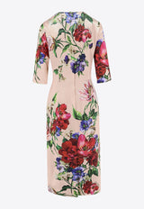 Dolce & Gabbana Floral Print Satin Midi Dress Pink F6EAJTFSIB5_H25PR_Pink_29847223