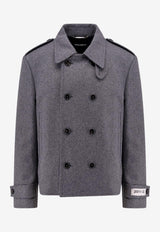 Dolce & Gabbana Double-Breasted Wool Blend Pea Coat Gray G046WTHUMUB_S8290_OneColor_29846047